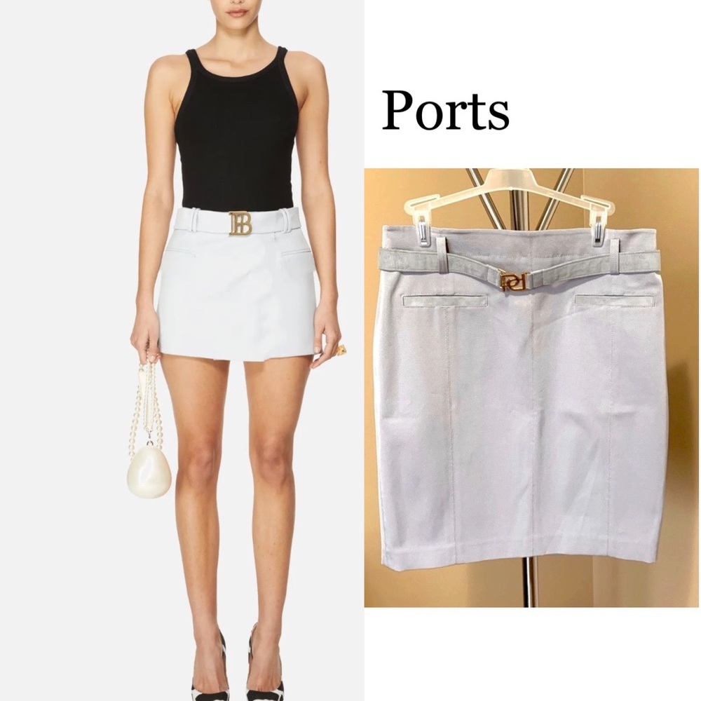 Ports Grey Pencil Skirt